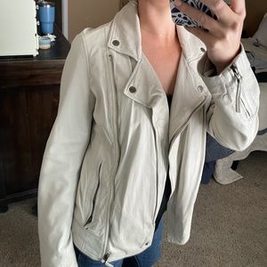 Lucky Brand Genuine Leather Jacket White Size S